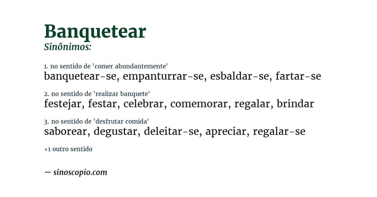 Sinônimo de banquetear