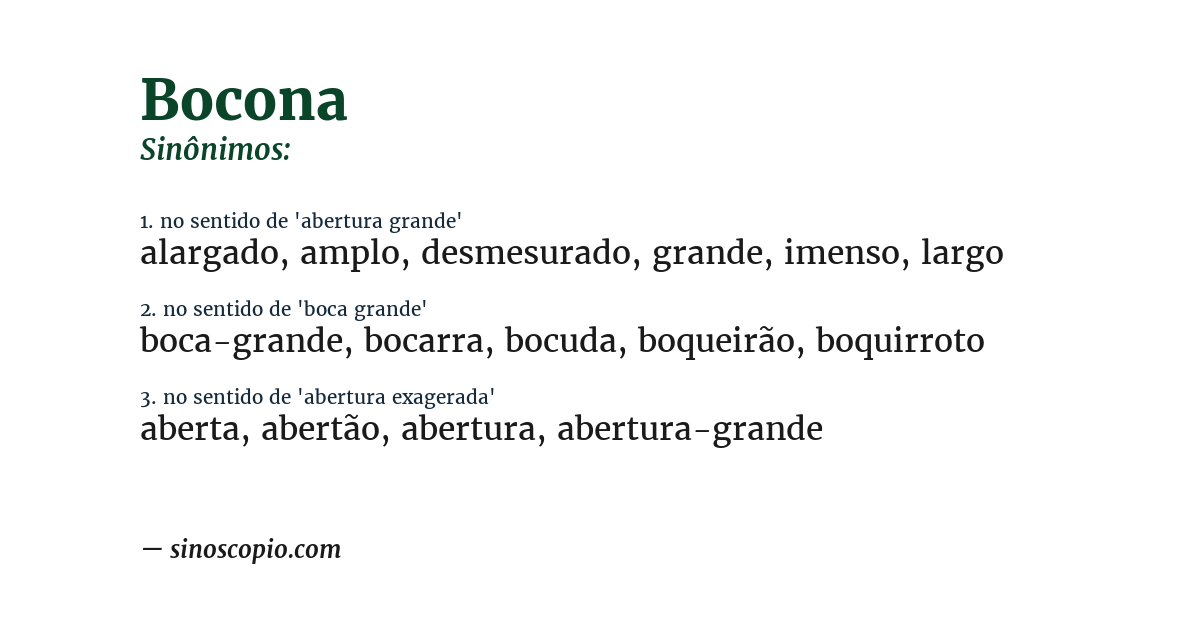 Sinônimo de bocona