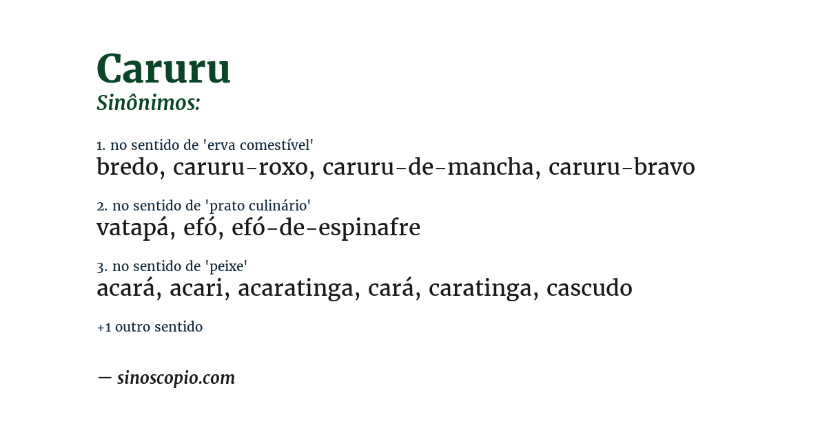 Sinônimo de caruru
