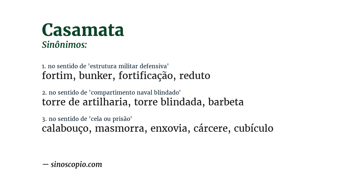 Sinônimo de casamata