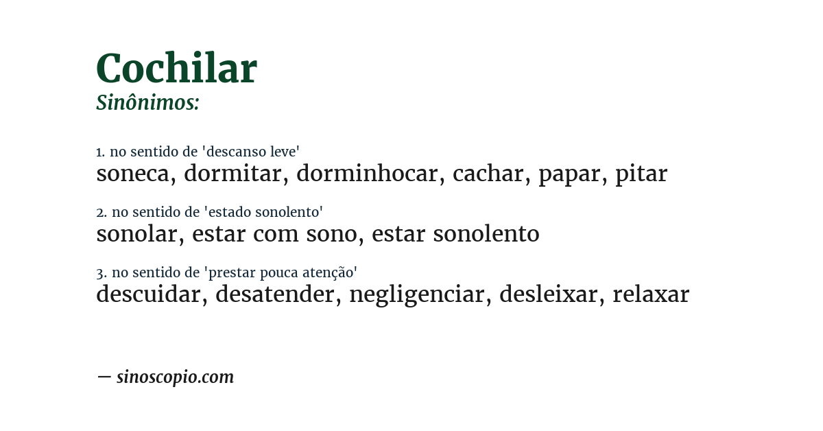 Sinônimo de cochilar