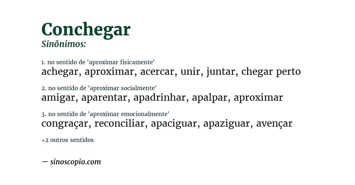 Sinônimo de conchegar