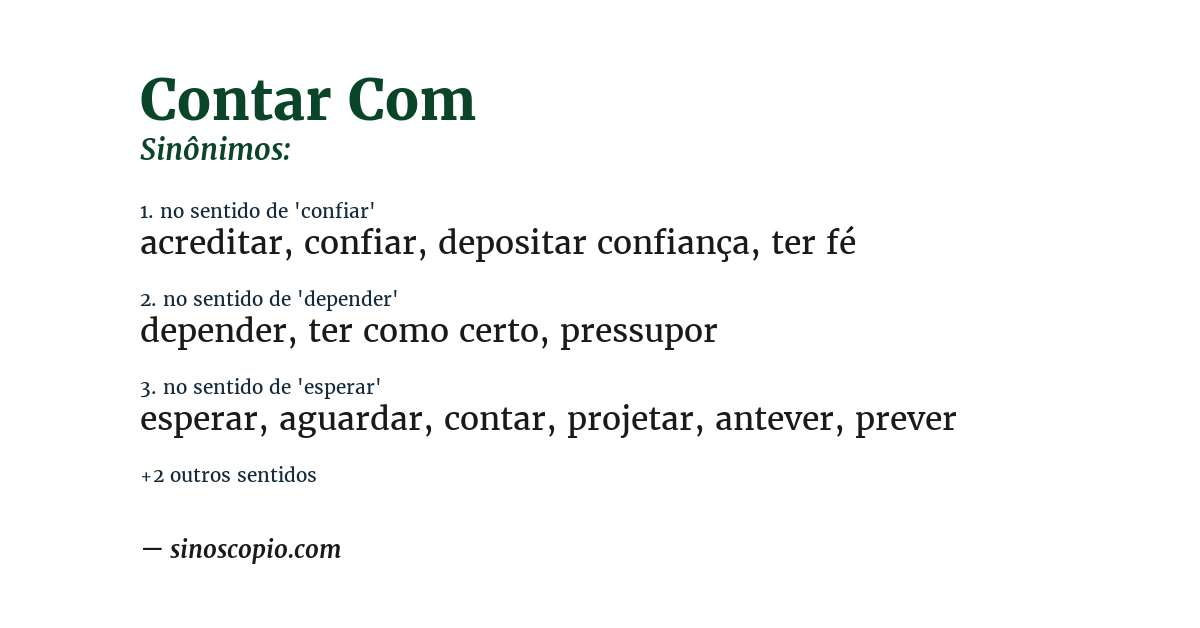 Sinônimo de contar com