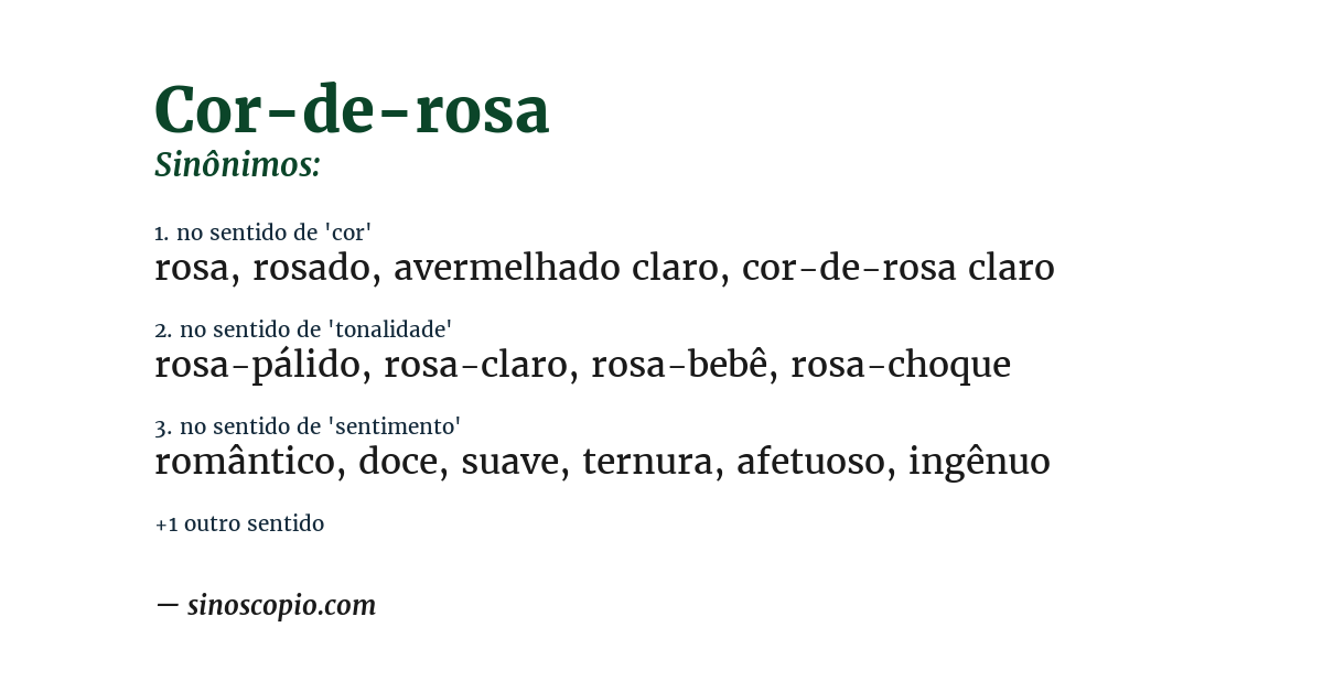 Sinônimo de cor-de-rosa
