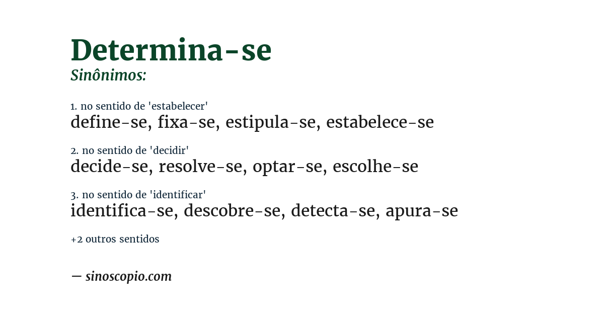 Sinônimo de determina-se