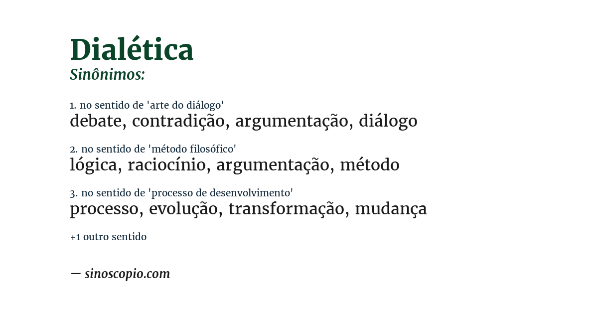 Sinônimo de dialética
