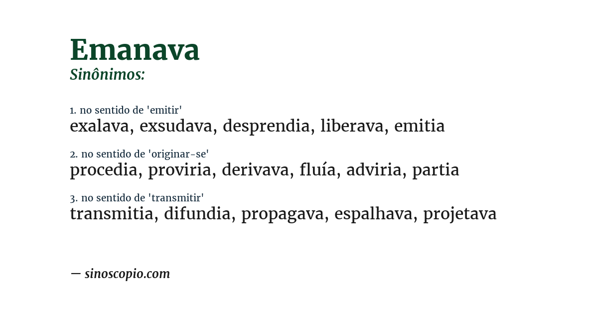 Sinônimo de emanava