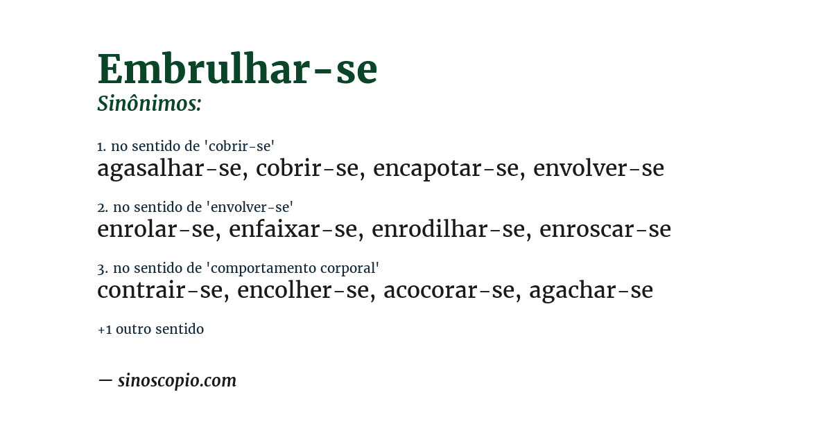 Sinônimo de embrulhar-se