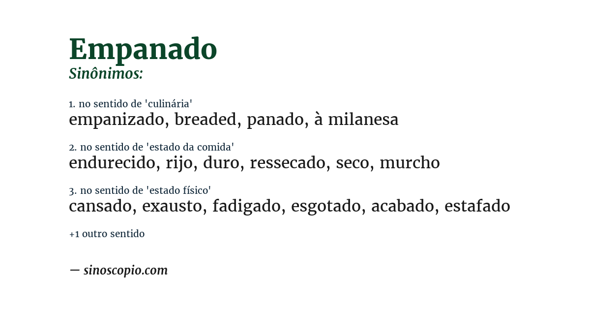 Sinônimo de empanado