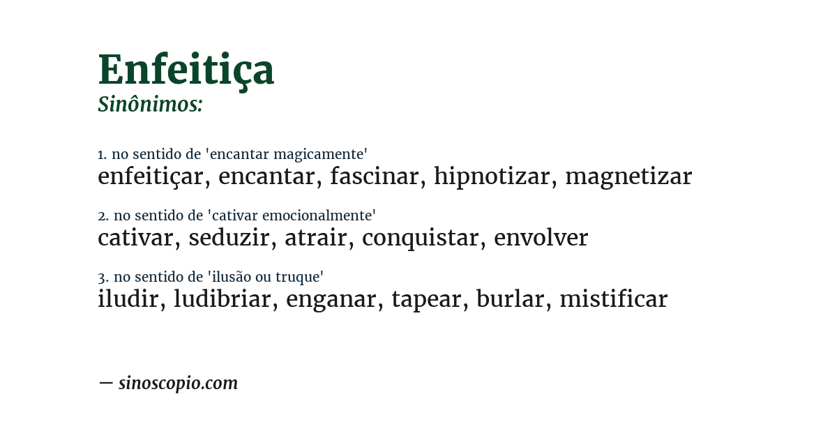 Sinônimo de enfeitiça