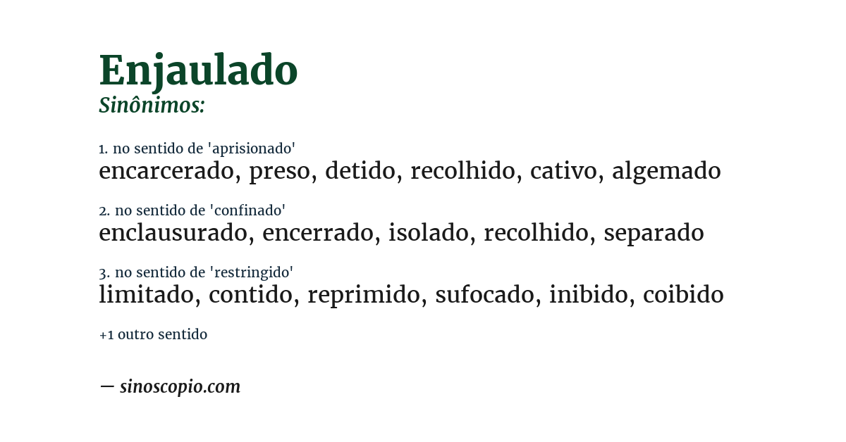 Sinônimo de enjaulado