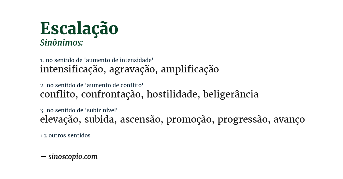 Sinônimo de escalação