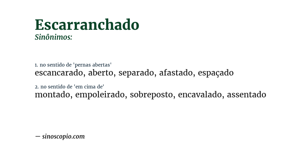 Sinônimo de escarranchado