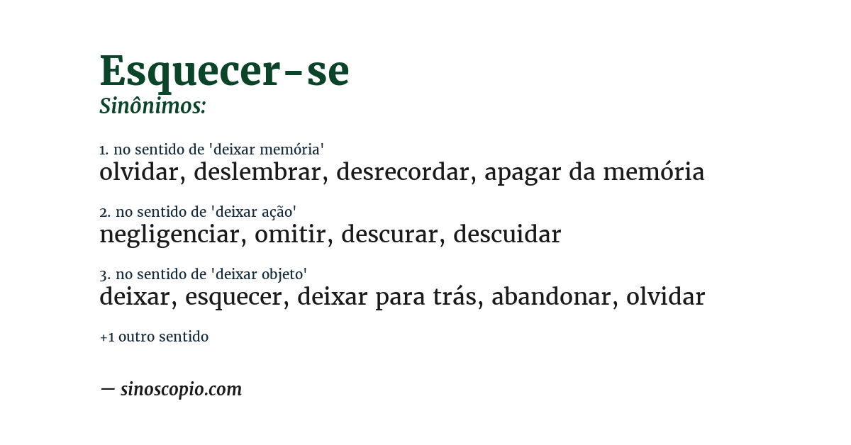 Sinônimo de esquecer-se