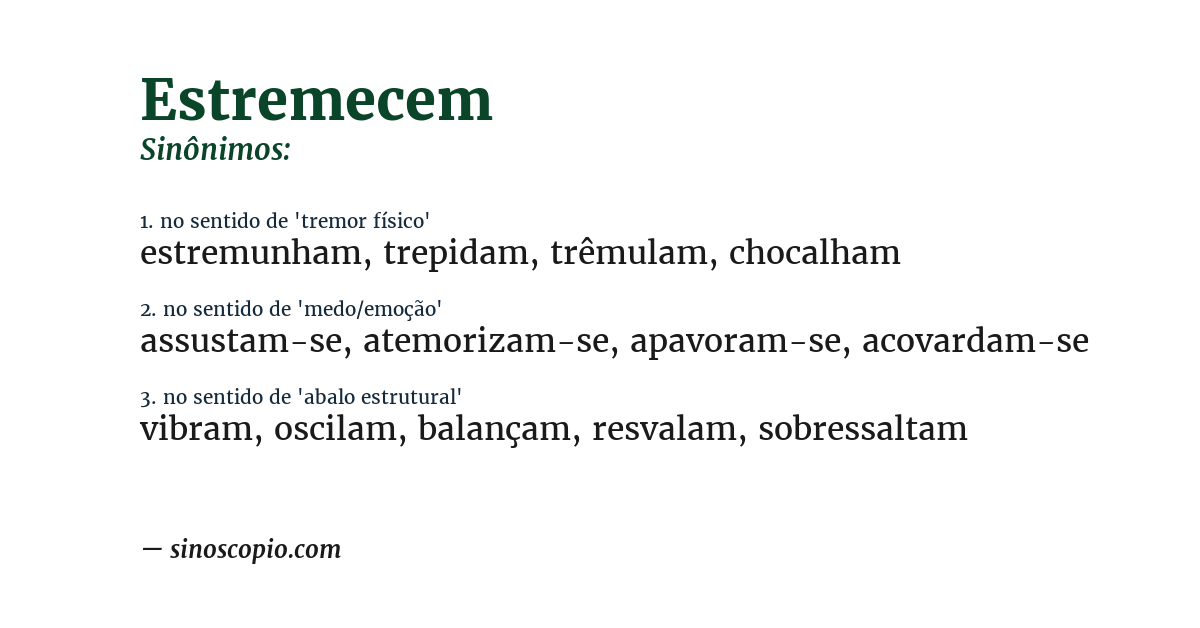 Sinônimo de estremecem