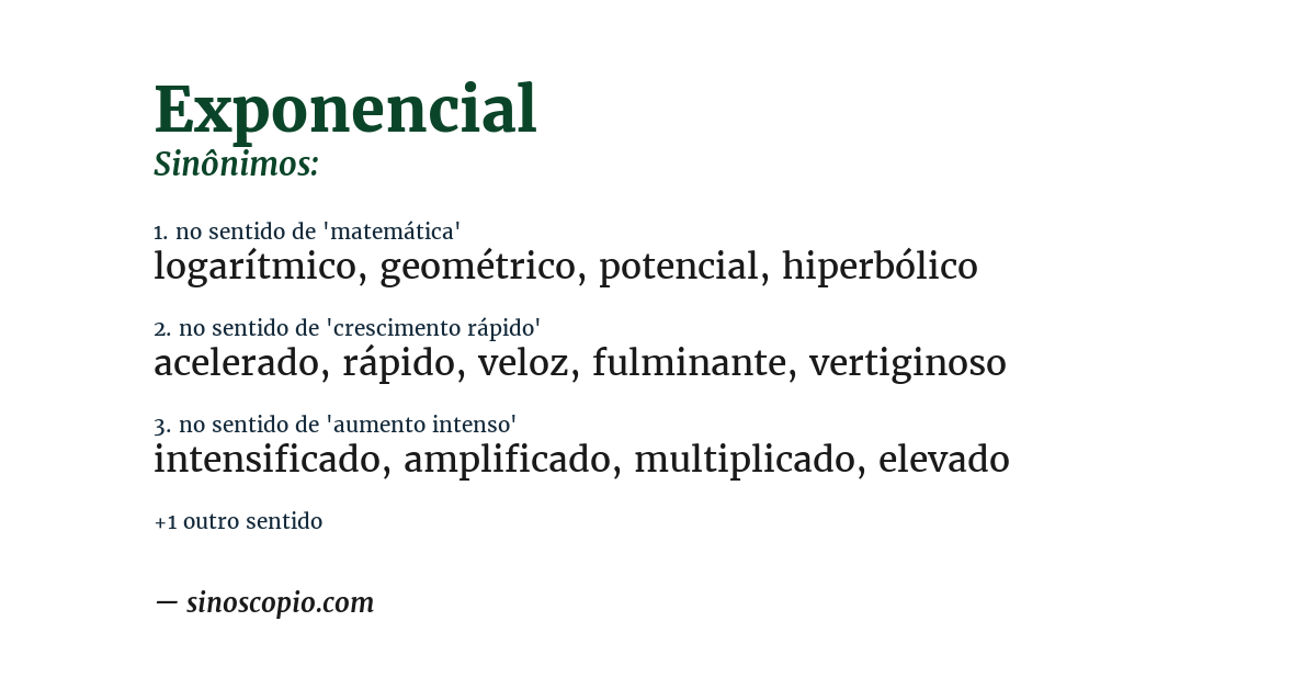 Sinônimo de exponencial