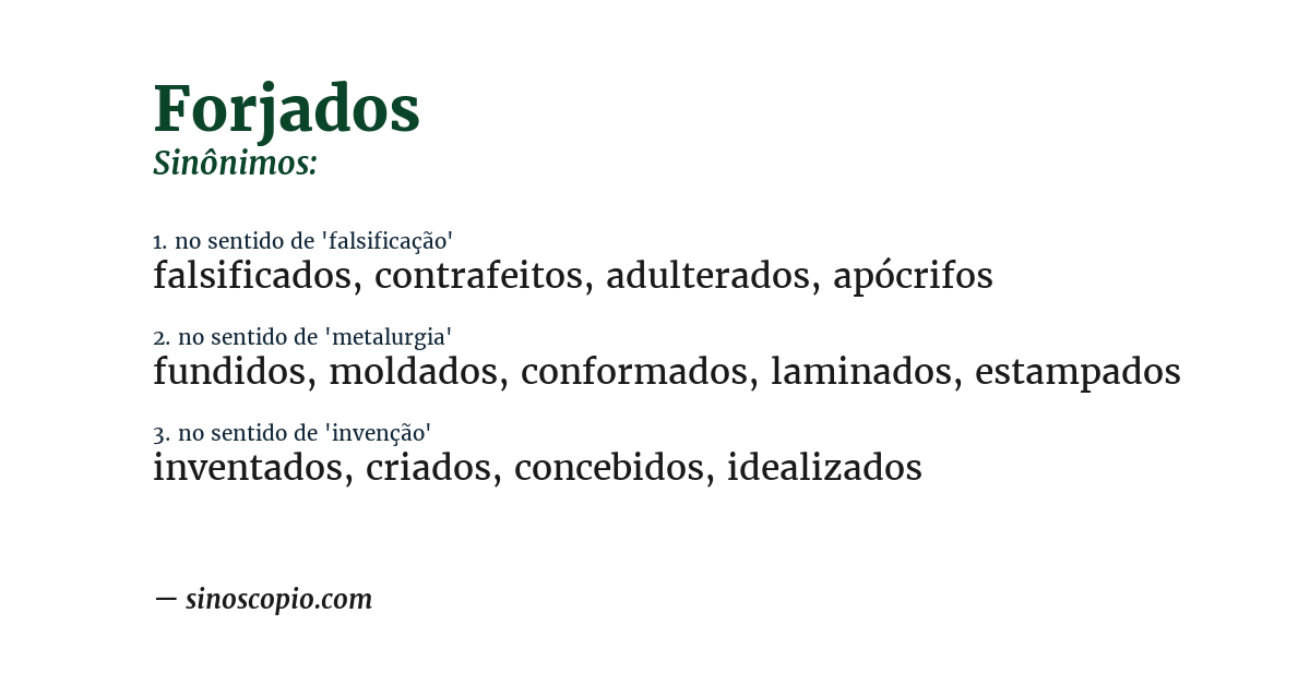 Sinônimo de forjados