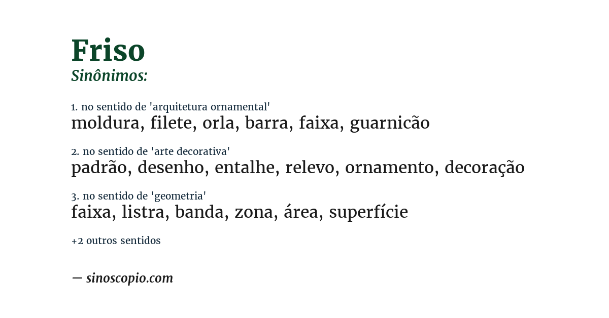 Sinônimo de friso