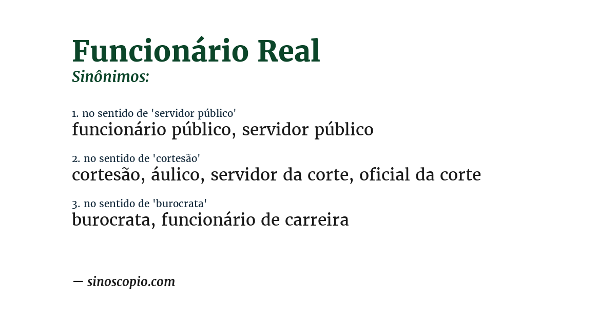 Sinônimo de funcionário real