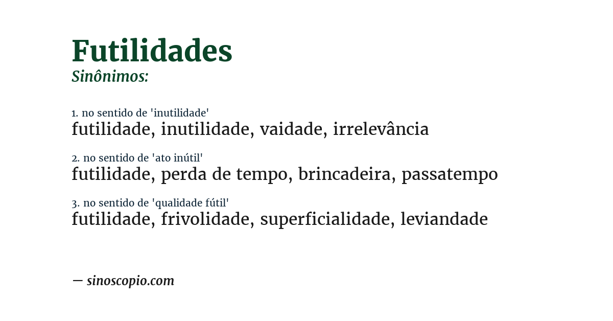 Sinônimo de futilidades