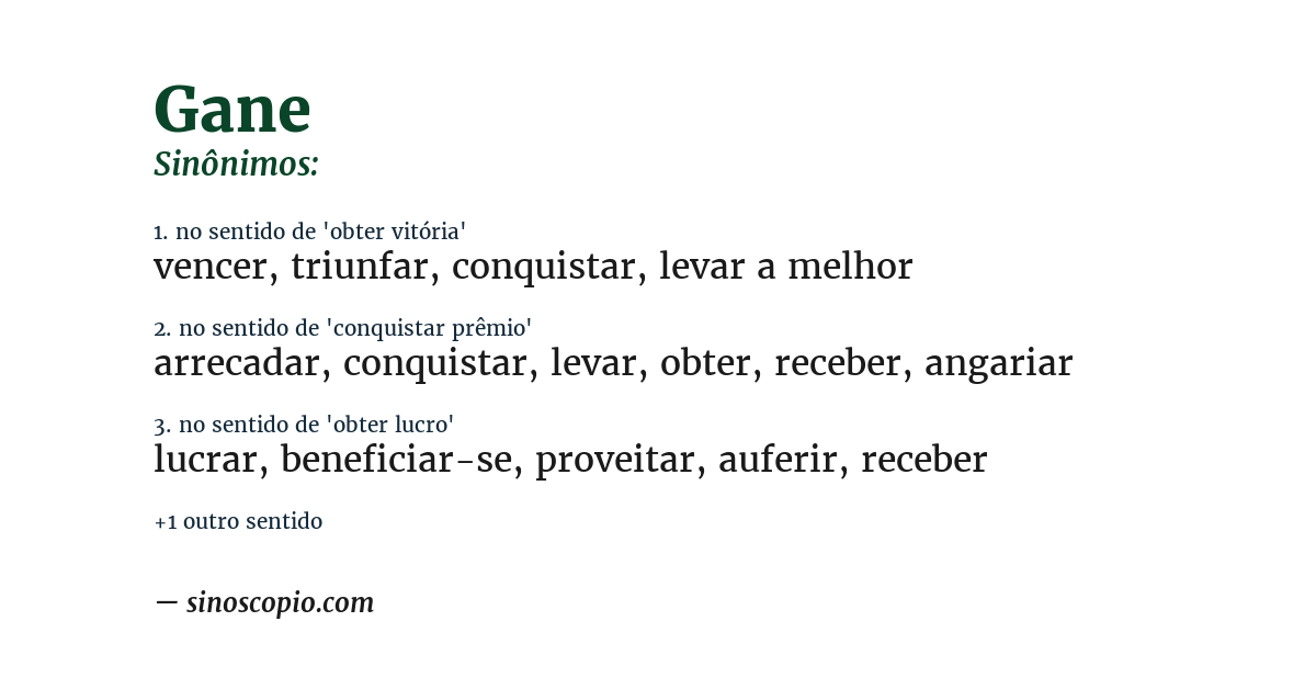 Sinônimo de gane