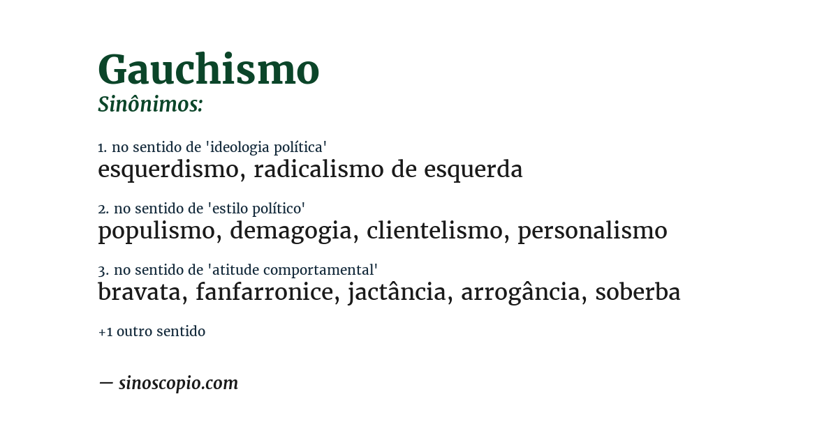 Sinônimo de gauchismo
