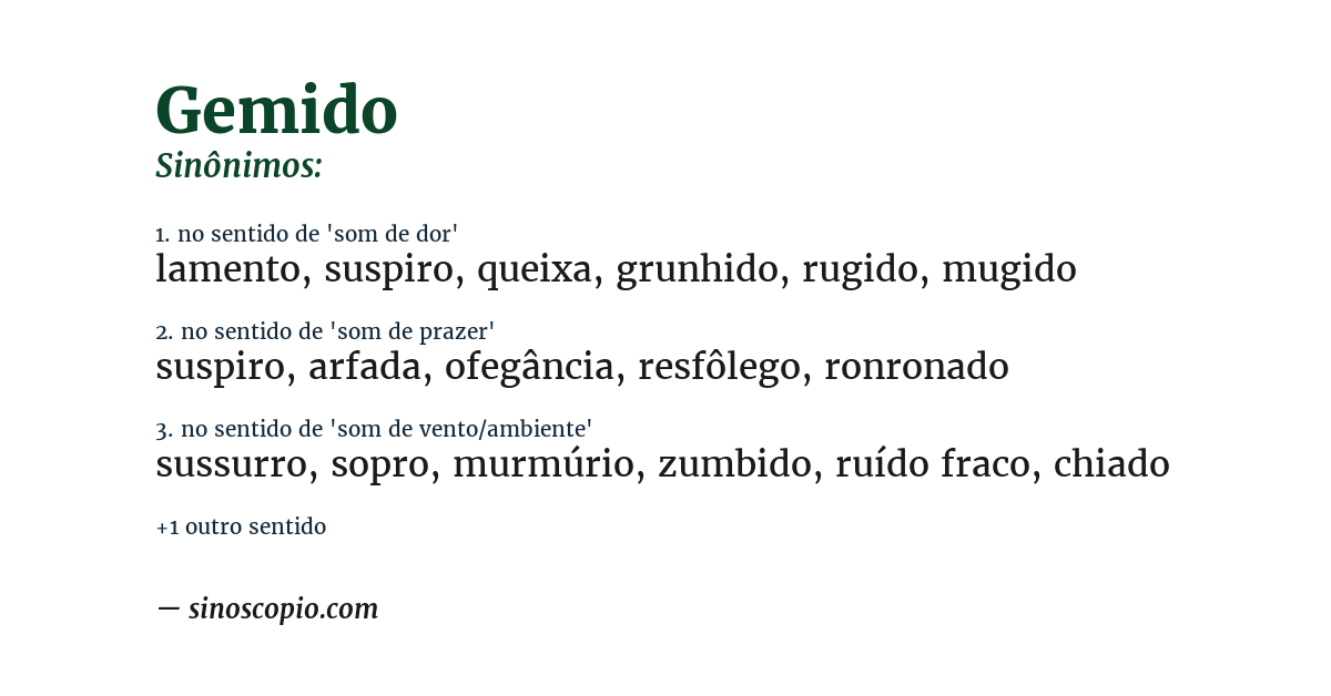 Sinônimo de gemido