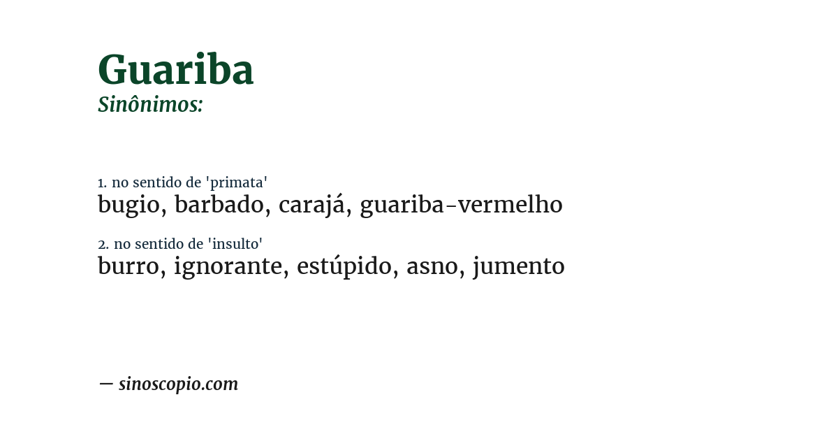 Sinônimo de guariba