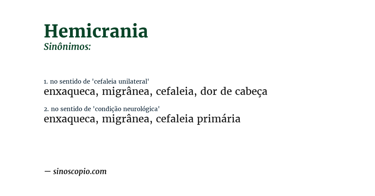 Sinônimo de hemicrania