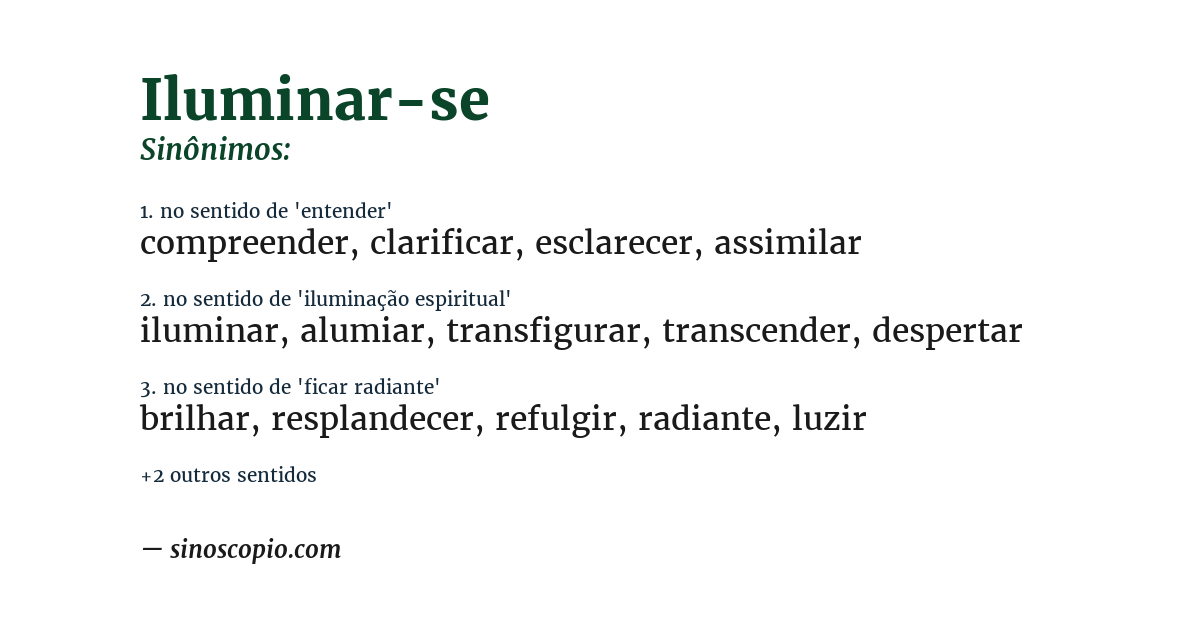 Sinônimo de iluminar-se