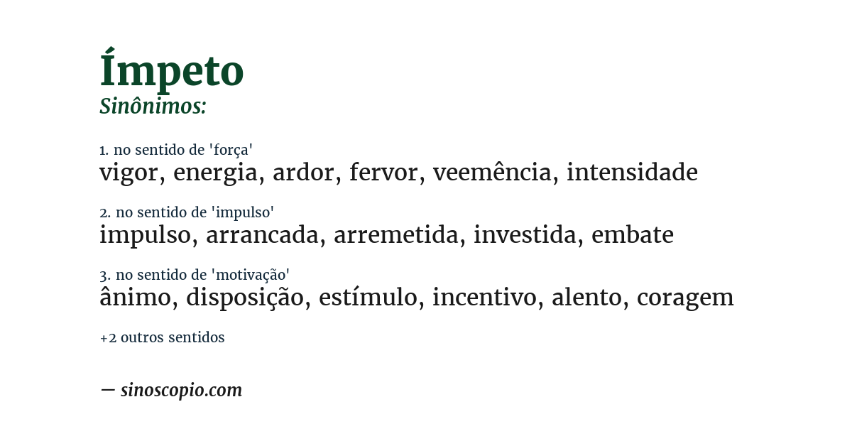 Sinônimo de ímpeto