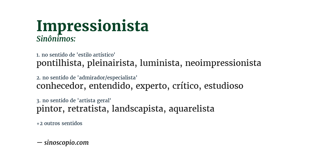 Sinônimo de impressionista