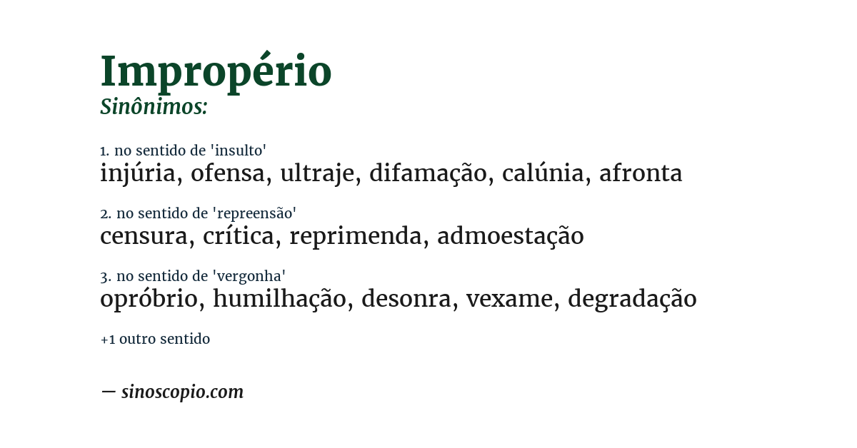 Sinônimo de impropério
