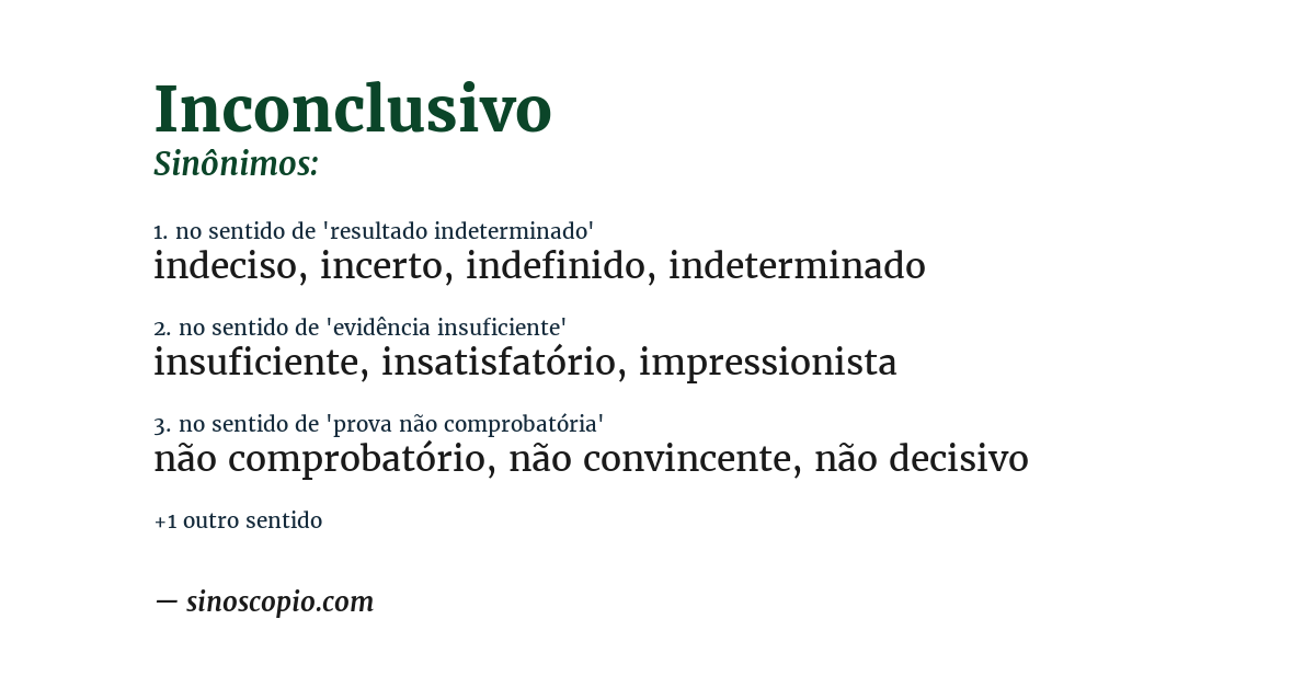 Sinônimo de inconclusivo