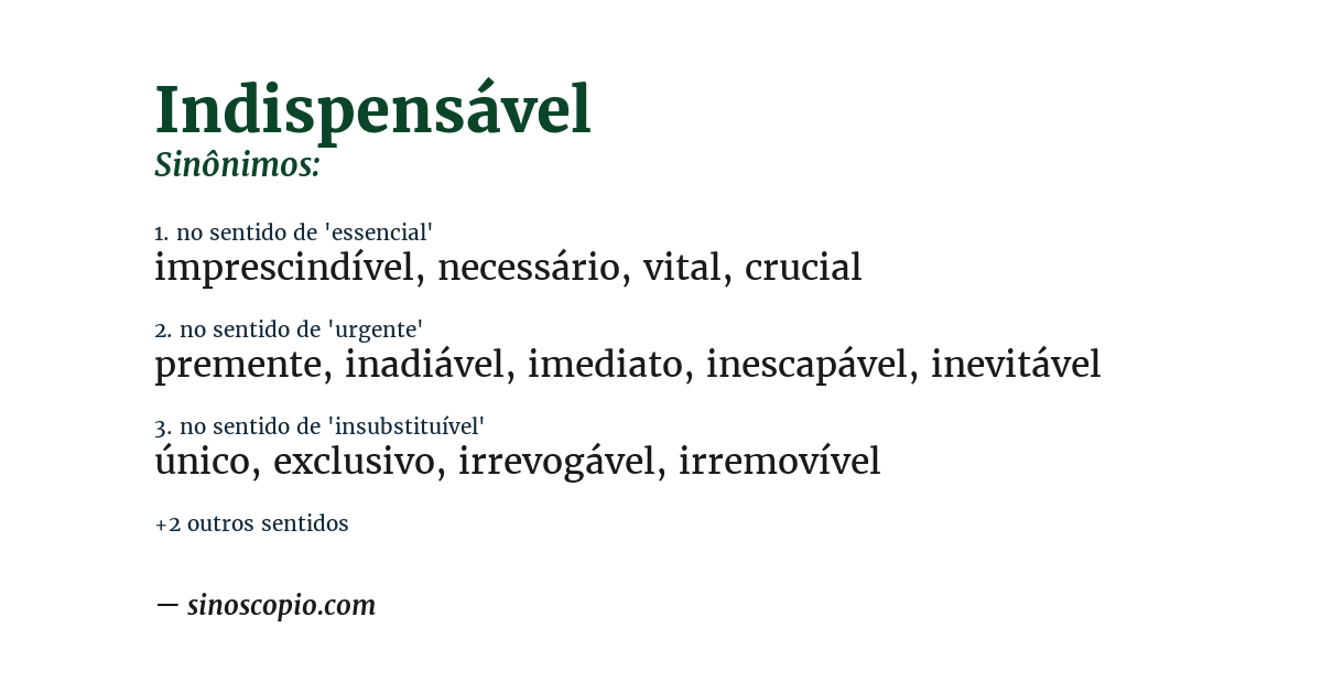Sinônimo de indispensável