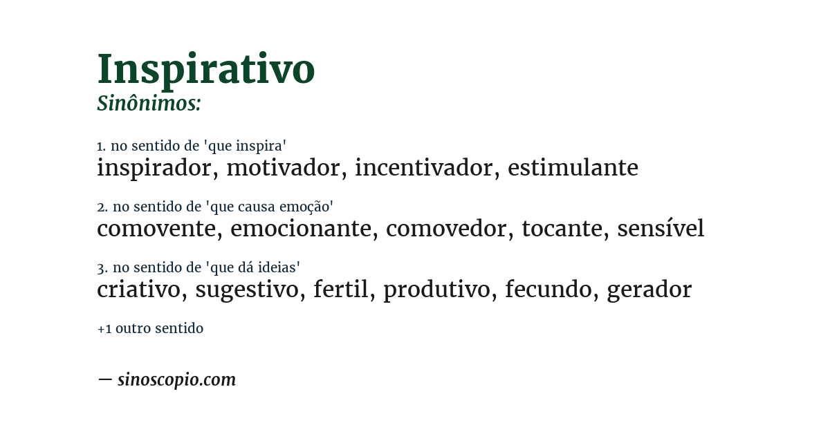 Sinônimo de inspirativo