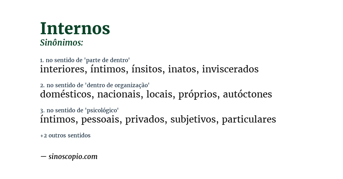 Sinônimo de internos