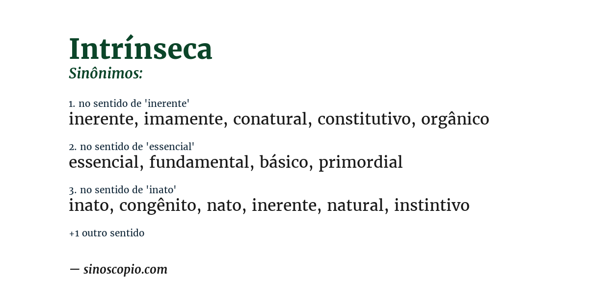 Sinônimo de intrínseca