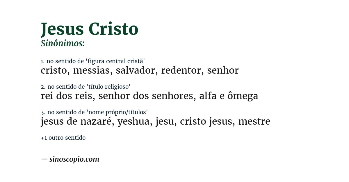 Sinônimo de jesus cristo