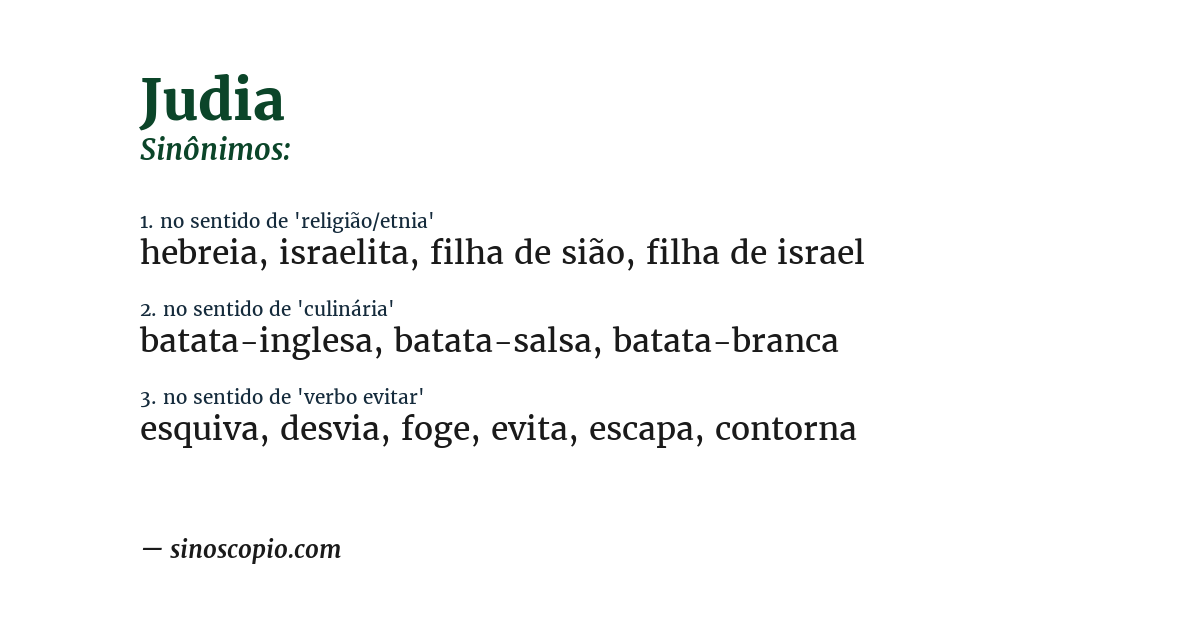 Sinônimo de judia