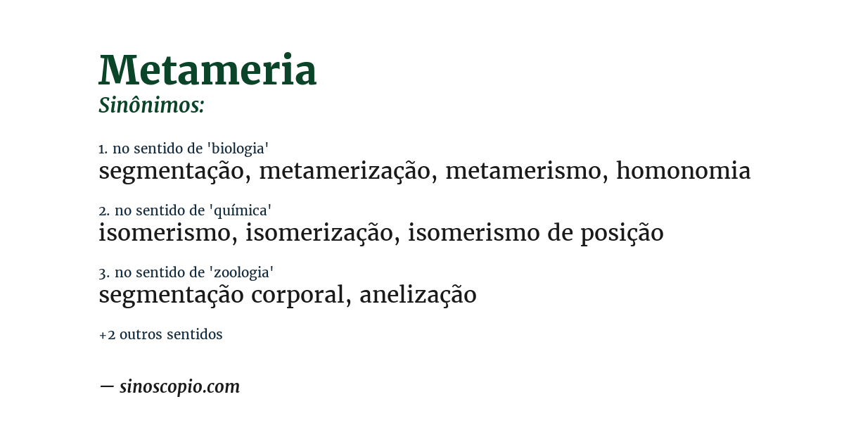 Sinônimo de metameria
