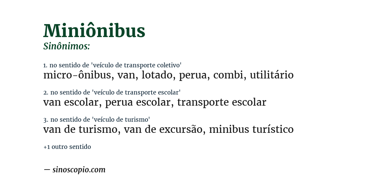 Sinônimo de miniônibus