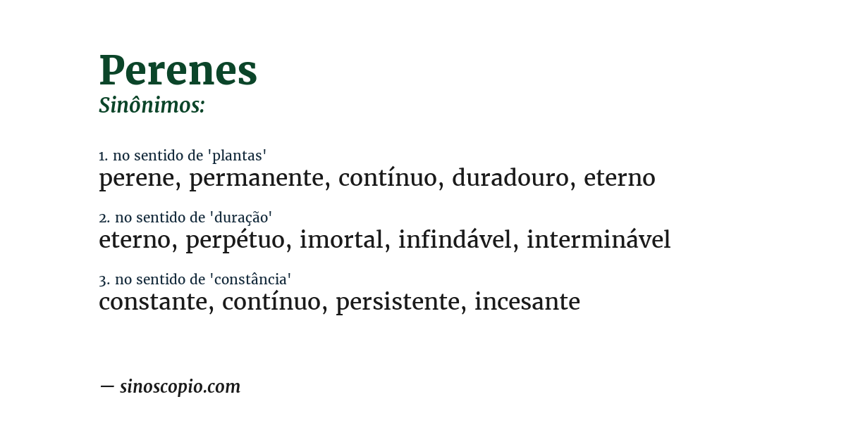 Sinônimo de perenes