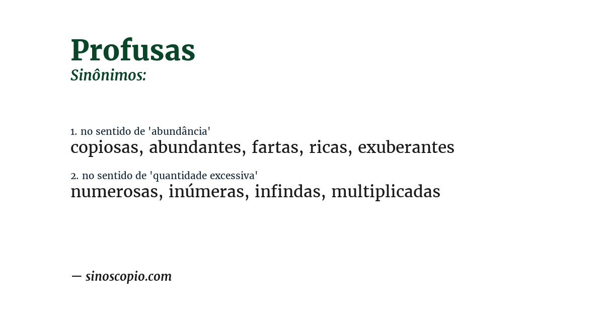 Sinônimo de profusas