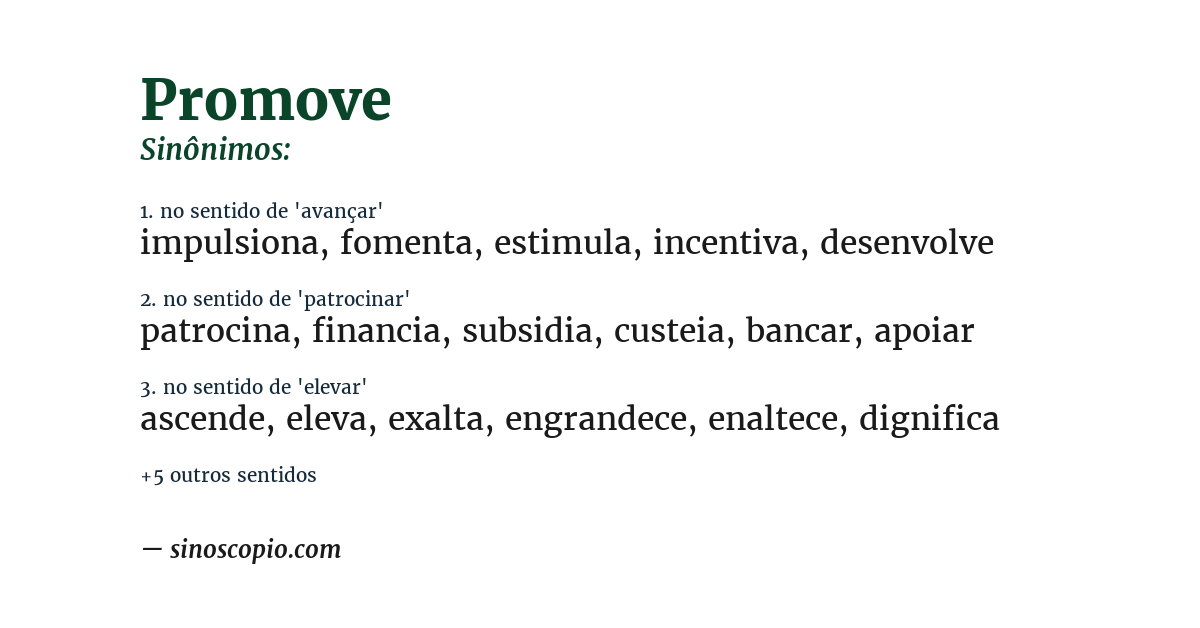 Sinônimo de promove