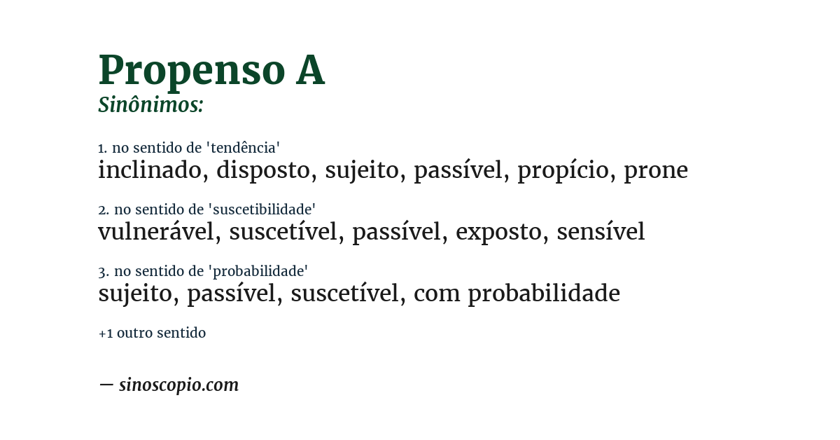 Sinônimo de propenso a