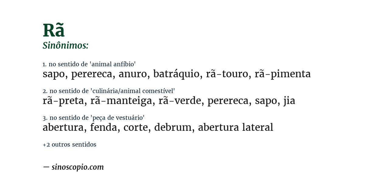 Sinônimo de rã