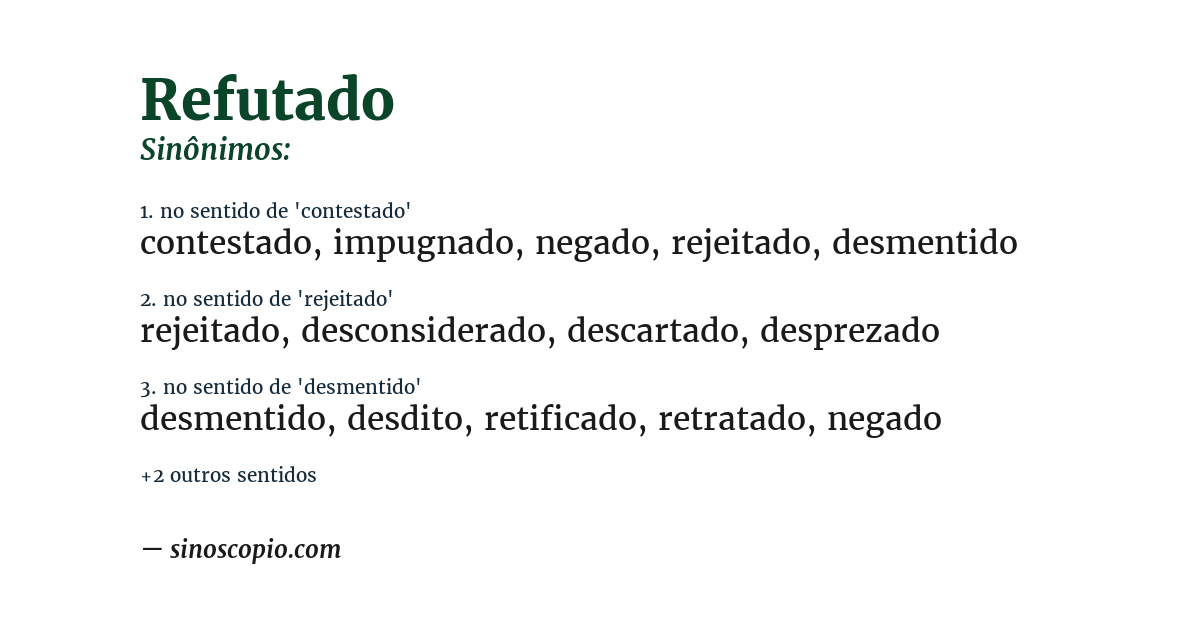 Sinônimo de refutado