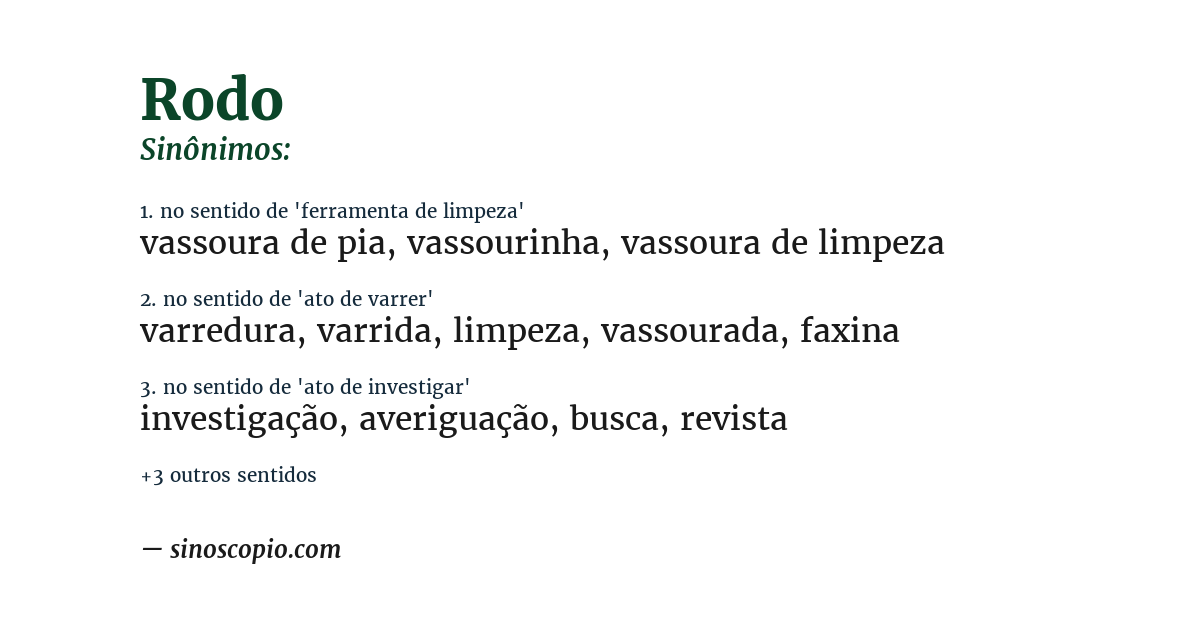 Sinônimo de rodo