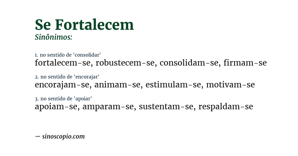 Sinônimo de se fortalecem